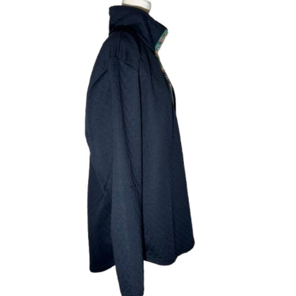 TOP IT OFF 1/4 Snap Quilted Navy Dress - Picture 4 of 6